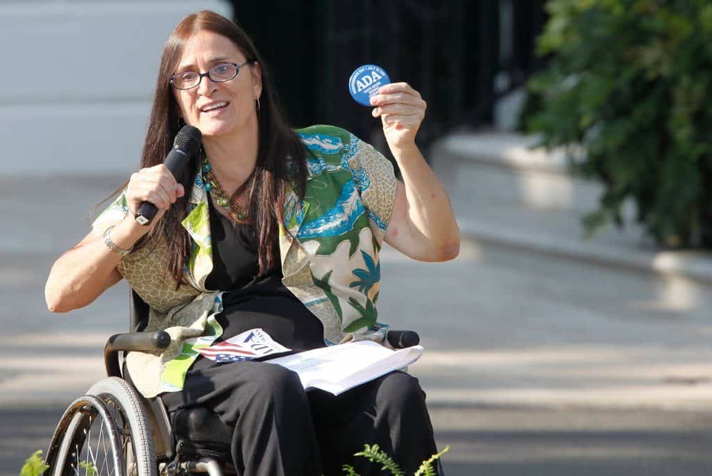 Marca Bristo speaking at a White House event in 2010 marking the 20th anniversary of the Americans with Disabilities Act. She was a longtime leader in the fight to address the needs of the disabled.CreditCreditCharles Dharapak/Associated Press