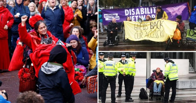 Disabled protesters demanded the return of wheelchairs and ramps ‘confiscated by police’ (Picture: Reuters; Extinction Rebellion Disabled Rebels) Read more: https://metro.co.uk/2019/10/13/disabled-protesters-demand-return-wheelchairs-ramps-confiscated-police-10912185/?ito=cbshare Twitter: https://twitter.com/MetroUK | Facebook: https://www.facebook.com/MetroUK/